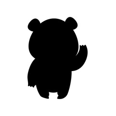 Cute cartoon bear silhouette illustration