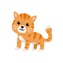 Cute cartoon orange cat illustration for kids