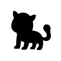 Cute cat silhouette cartoon illustration