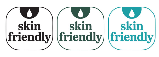 Skin Friendly badge set , Skin Friendly logo set, Skin Friendly seal, for Cosmetic and Skincare Packaging Design