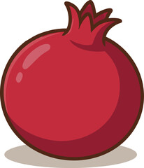 vector illustration of a red pomegranate fruit