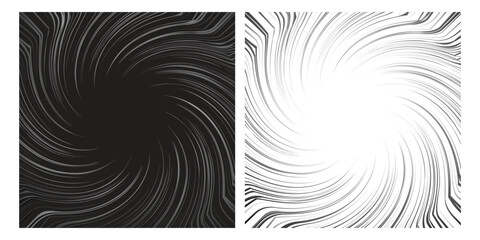 Abstract swirl backgrounds black and white vector illustration dynamic motion effect for graphic design projects EPS vector