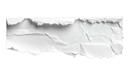 Close-up of a torn, crumpled, white paper strip against a black background