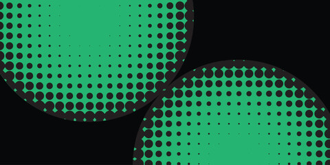 Halftone dot pattern background in green and black abstract vector design with circular elements for modern graphic design projects EPS vector
