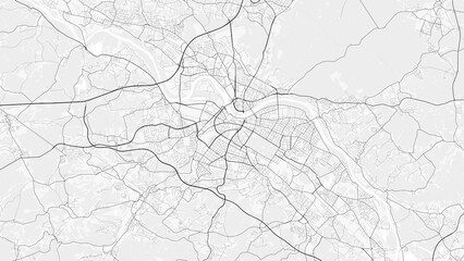 Dresden City Map. Minimalist black and  white line art poster for printing, wallpaper, wall art, and map resources for home and office decor