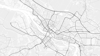 Bremen City Map. Minimalist black and  white line art poster for printing, wallpaper, wall art, and map resources for home and office decor