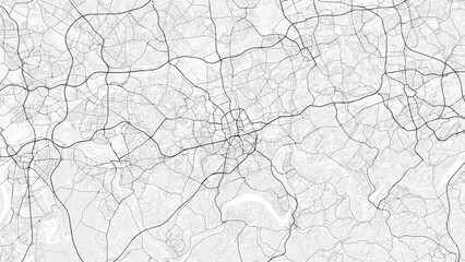 Essen City Map. Minimalist black and  white line art poster for printing, wallpaper, wall art, and map resources for home and office decor