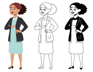 A stylish businesswoman isolated flat vector illustration