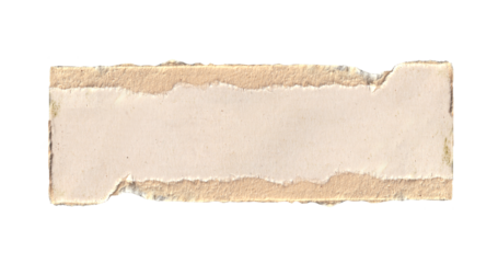 brown cardboard with a torn edge is isolated on transparent background