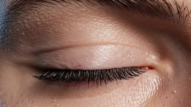 3D dynamic human eyeball rotating and exploring surroundings, seamless eye movement, digital realistic animation
