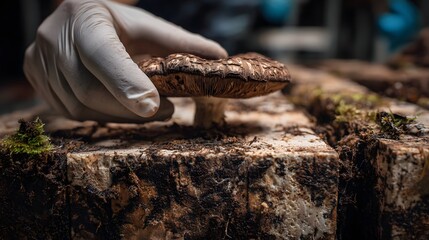 mushrooms on a tree stump