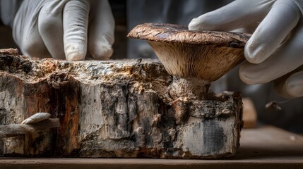 mushrooms on a tree stump