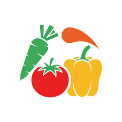 Colorful Vegetable Medley - Carrot, Tomato, and Bell Pepper.