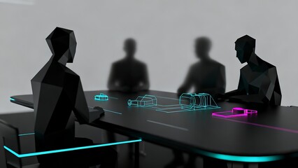 Generative AI interactive business meeting projection technology.