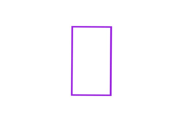 Square, rectangle, purple, collage rectangle shape made of paper, photo frame on transparent background.