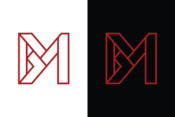 Abstract Modern Letter M Outline Design