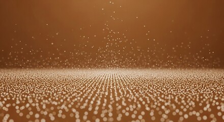 輝く光の粒子が舞う抽象的な茶色の背景イメージ