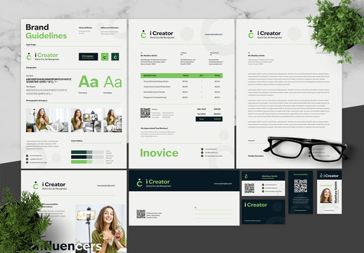 Green And Black Brand Guidline Content Creators