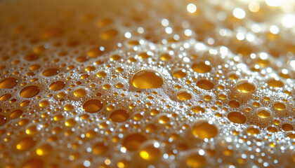 Refreshing beer foam bubbles in glasses at brewery closeup view of liquid cheerful draft beverage