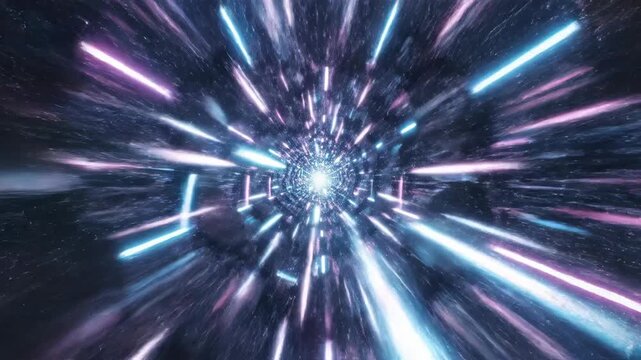 Rapid movement through an abstract dark geometric tunnel creating an intense sci-fi hyperspeed transition effect blackhole, futuristicbackdrop, fastmotion