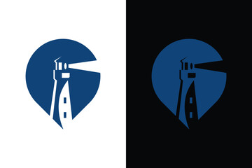 Minimalist Lighthouse Logo Design with Symbolism