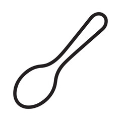 Simple outline drawing of a spoon on a white background