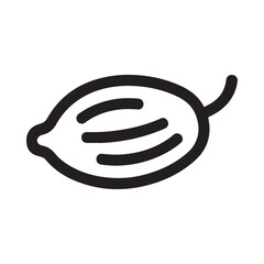 Simple line art icon of a cardamom pod