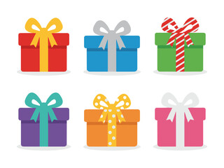 Colorful gift boxes with bows celebrating special occasions