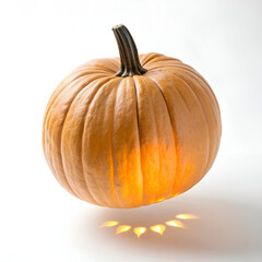 Obraz premium Pumpkin levitating above clean white background.