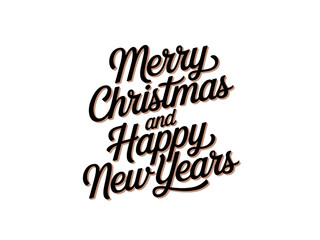 Merry Christmas and Happy New Year Greeting in Elegant Script Font for Stock Use