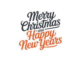 Merry Christmas and Happy New Year Greeting in Stylish Handwritten Script