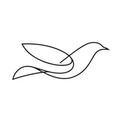 Minimalist outline of a bird in flight