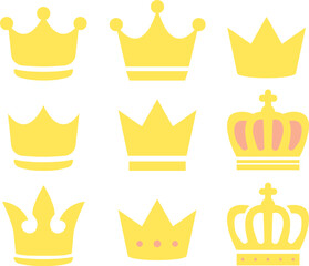 王冠のアイコンセット