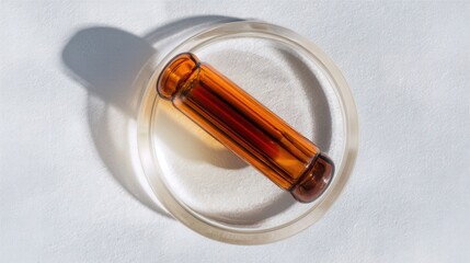 Naklejka premium Amber iodine ampoule isolated on white background. Generative AI