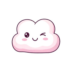&ldquo;Cute Pink Cloud Character &ndash; Blushing Emoji-Like Weather Sprite&rdquo;

