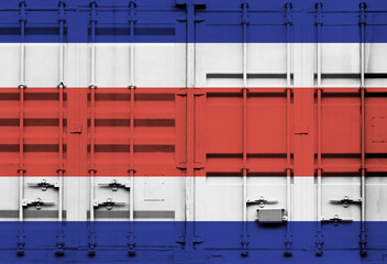 Shipping container with Costa Rica national flag overlay