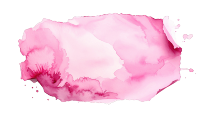 Abstract watercolor shape, flowing pink hues against a black background