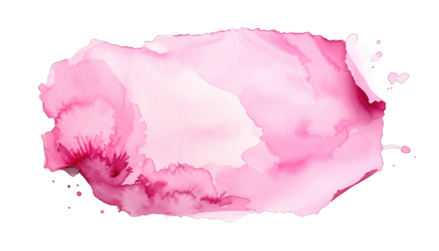 Abstract watercolor shape, flowing pink hues against a black background