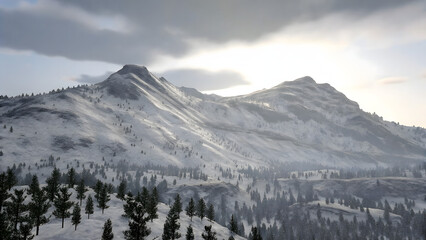 snow covered mountains in winter 4k pc wallpaper