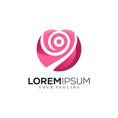 Abstract Pink Rose Heart Gradient Logo