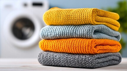 pile of laundry still warm from the dryer homey feeling