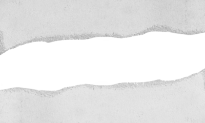 brown cardboard with a torn edge is isolated on transparent background