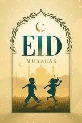 Children celebrating eid al fitr with joy and excitement