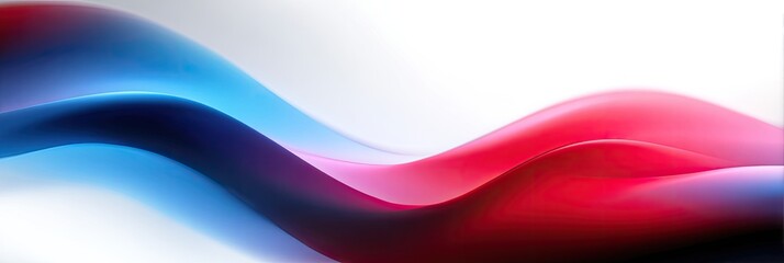 A flowing abstract design of colors blue, red, and white. This image is vibrant with a smooth, wave-like aesthetic