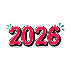 Bright 2026 New Year Celebration Design with Fun Teal Accents, Perfect for Party Invitations and Festive Greetings for a Joyful Holiday Season