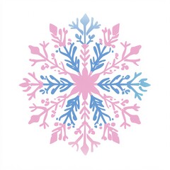 simple snowflake icon pastel, korean flat style, white background