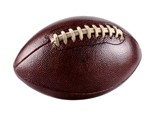 Classic american football with laces isolated on transparent background