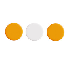 Minimalist 3D Rendered Circle Round Button with Different Color Shape Icon