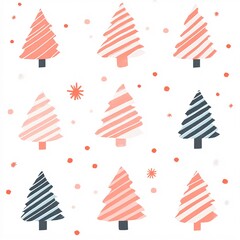 pastel diagonal stripes christmas icon korean, white background