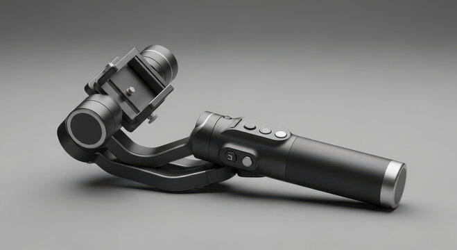 Black gimbal stabilizer for smooth video recording